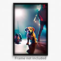 Pixel Art Poster - Measly Dog (8 Bit Psychedelic Trippy Weird Video Game Print)