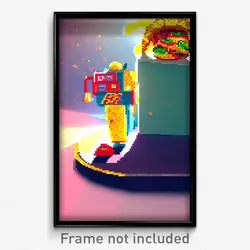 Pixel Art Poster - Advanced Taco (8 Bit Psychedelic Trippy Video Game Print)