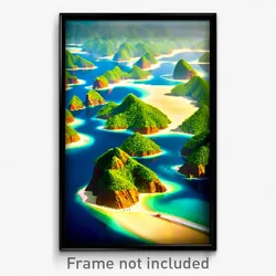 Pixel Art Poster - Exotic Archipelago (8 Bit Psychedelic Video Game Print)