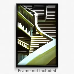 Pixel Art Poster - Warped Stair (8 Bit Psychedelic Trippy Video Game Print)