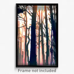 Pixel Art Poster - Grimy Woods (8 Bit Psychedelic Trippy Weird Video Game Print)