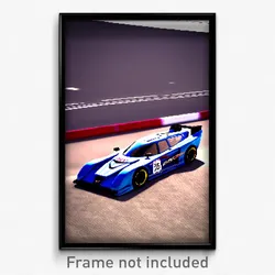 Pixel Art Poster - Showy Racecar (8 Bit Psychedelic Trippy Video Game Print)