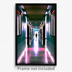 Pixel Art Poster - Silent Hallway (8 Bit Psychedelic Trippy Video Game Print)