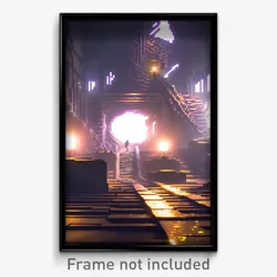Pixel Art Poster - Digital Mine (8 Bit Psychedelic Trippy Video Game Print)