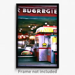 Pixel Art Poster - Notable Burger Stand (8 Bit Psychedelic Video Game Print)