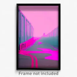 Pixel Art Poster - Pink Thoroughfare (8 Bit Psychedelic Trippy Video Game Print)