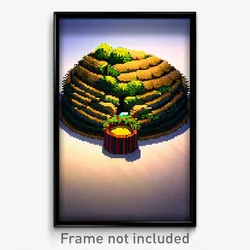 Pixel Art Poster - Big Burrow (8 Bit Psychedelic Trippy Weird Video Game Print)