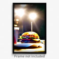 Pixel Art Poster - Coarse Hamburger (8 Bit Psychedelic Trippy Video Game Print)