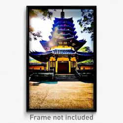 Pixel Art Poster - Humble Pagoda (8 Bit Psychedelic Trippy Video Game Print)