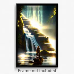 Pixel Art Poster - Harmonious Rill (8 Bit Psychedelic Trippy Video Game Print)