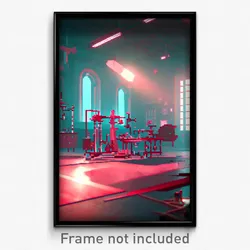 Pixel Art Poster - Rosy Laboratory (8 Bit Psychedelic Trippy Video Game Print)
