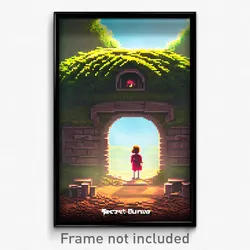 Pixel Art Poster - Secret Burrow (8 Bit Psychedelic Trippy Video Game Print)