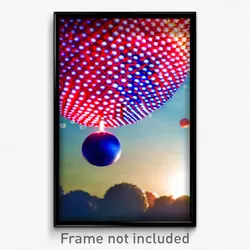 Pixel Art Poster - Spherical Independence Day (8 Bit Video Game Print)