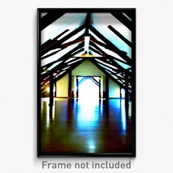 Pixel Art Poster - Large Attic (8 Bit Psychedelic Trippy Weird Video Game Print)
