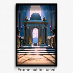 Pixel Art Poster - Glamorous Tomb (8 Bit Psychedelic Trippy Video Game Print)