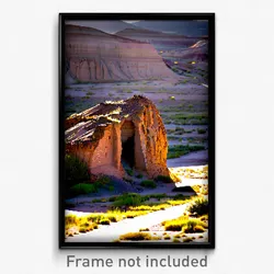 Pixel Art Poster - Abandoned Butte (8 Bit Psychedelic Trippy Video Game Print)