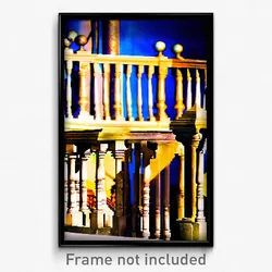 Pixel Art Poster - Exotic Balustrade (8 Bit Psychedelic Trippy Video Game Print)