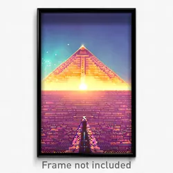 Pixel Art Poster - Vast Pyramid (8 Bit Psychedelic Trippy Video Game Print)