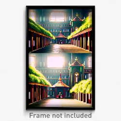 Pixel Art Poster - Imaginative Nunnery (8 Bit Psychedelic Video Game Print)