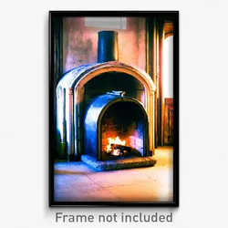 Pixel Art Poster - Old Fashioned Hearth (8 Bit Psychedelic Video Game Print)