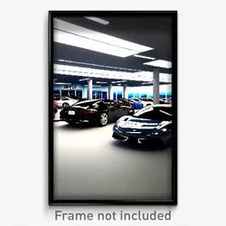 Pixel Art Poster - Superb Car Dealership (8 Bit Psychedelic Video Game Print)