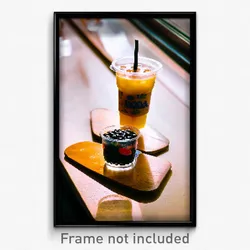 Pixel Art Poster - International Boba Tea (8 Bit Psychedelic Video Game Print)