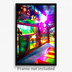 Pixel Art Poster - Shiny Zoo (8 Bit Psychedelic Trippy Weird Video Game Print)
