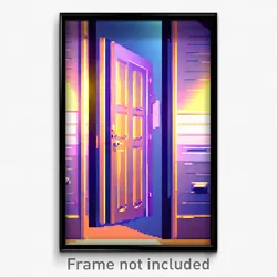 Pixel Art Poster - Agile Door (8 Bit Psychedelic Trippy Weird Video Game Print)