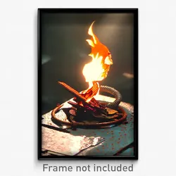 Pixel Art Poster - Rusty Flame (8 Bit Psychedelic Trippy Weird Video Game Print)