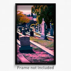 Pixel Art Poster - Slim Cemetery (8 Bit Psychedelic Trippy Video Game Print)