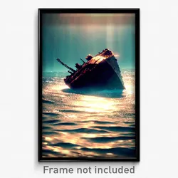 Pixel Art Poster - Vivacious Sea Wreck (8 Bit Psychedelic Video Game Print)