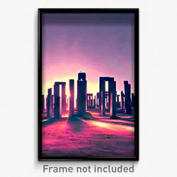 Pixel Art Poster - Shifty Henge (8 Bit Psychedelic Trippy Video Game Print)