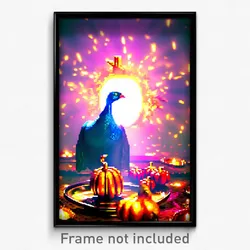 Pixel Art Poster - Shiny Thanksgiving (8 Bit Psychedelic Video Game Print)
