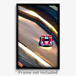 Pixel Art Poster - Dizzying Racecar (8 Bit Psychedelic Trippy Video Game Print)