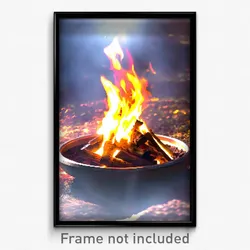 Pixel Art Poster - Harmonious Fire (8 Bit Psychedelic Trippy Video Game Print)