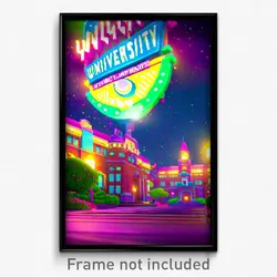 Pixel Art Poster - Wiggly University (8 Bit Psychedelic Trippy Video Game Print)