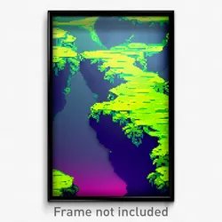 Pixel Art Poster - Green Badland (8 Bit Psychedelic Trippy Video Game Print)