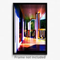 Pixel Art Poster - Wooden Balcony (8 Bit Psychedelic Trippy Video Game Print)
