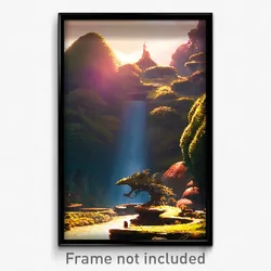 Pixel Art Poster - Bronze Shire (8 Bit Psychedelic Trippy Video Game Print)