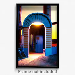 Pixel Art Poster - Sky Blue Coop (8 Bit Psychedelic Trippy Video Game Print)