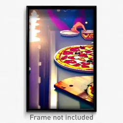 Pixel Art Poster - Modest Pizza (8 Bit Psychedelic Trippy Video Game Print)