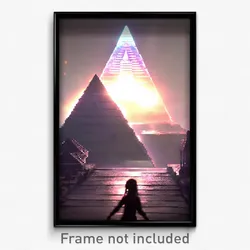 Pixel Art Poster - Lost Pyramid (8 Bit Psychedelic Trippy Video Game Print)