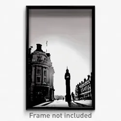 Pixel Art Poster - Black And White London (8 Bit Psychedelic Video Game Print)
