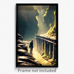 Pixel Art Poster - Old Fashioned Ravine (8 Bit Psychedelic Video Game Print)