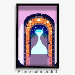 Pixel Art Poster - Adorable Portal (8 Bit Psychedelic Trippy Video Game Print)