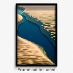 Pixel Art Poster - Wavy Flood Plain (8 Bit Psychedelic Trippy Video Game Print)