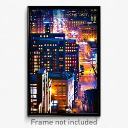 Pixel Art Poster - Uncommon American City (8 Bit Psychedelic Video Game Print)