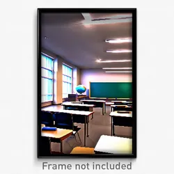 Pixel Art Poster - Gregarious Classroom (8 Bit Psychedelic Video Game Print)
