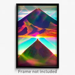 Pixel Art Poster - Kaleidoscopic Butte (8 Bit Psychedelic Video Game Print)