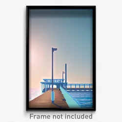 Pixel Art Poster - Light Blue Pier (8 Bit Psychedelic Trippy Video Game Print)